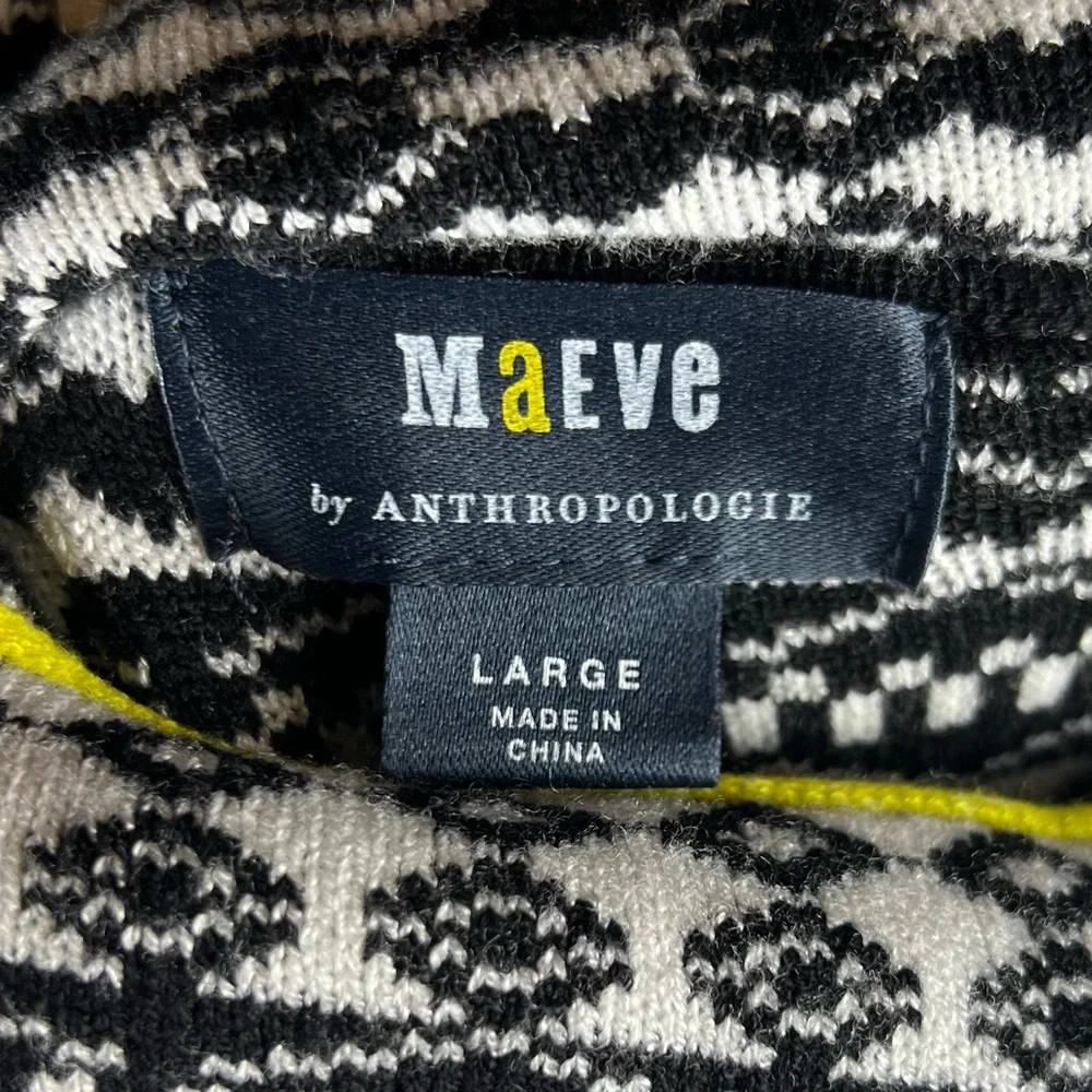 Anthropologie Sweater Womens Large Maeve Ski Slope Turtleneck Cozy Fair Isle - Picture 7 of 9